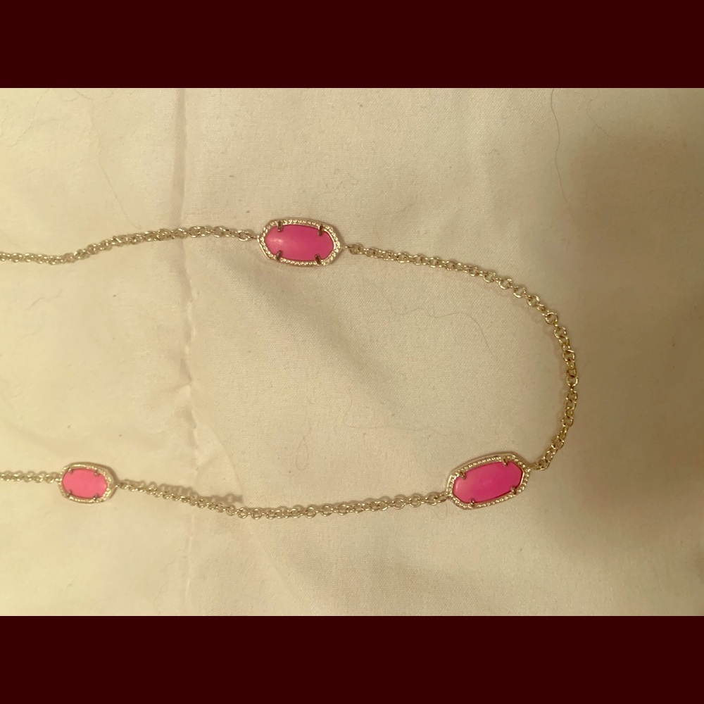 Bright pink Kendra Scott long necklace
